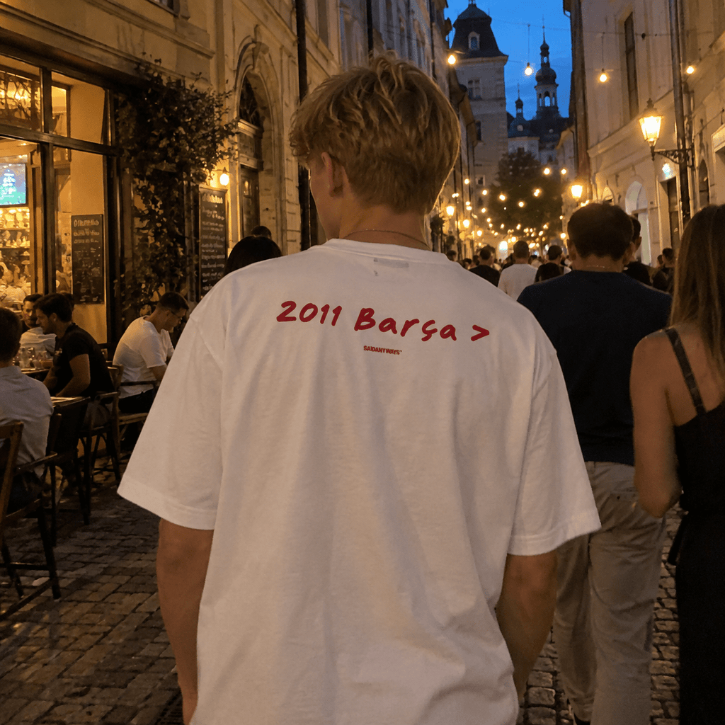 2011 Barça > Football Debate — White Tee - SAIDANYWAYS2011 Barça > Football Debate — White TeeT-ShirtSAIDANYWAYS