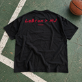 LeBron > MJ Basketball Debate black tee – back print