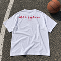 MJ > LeBron Basketball Debate white tee – back print