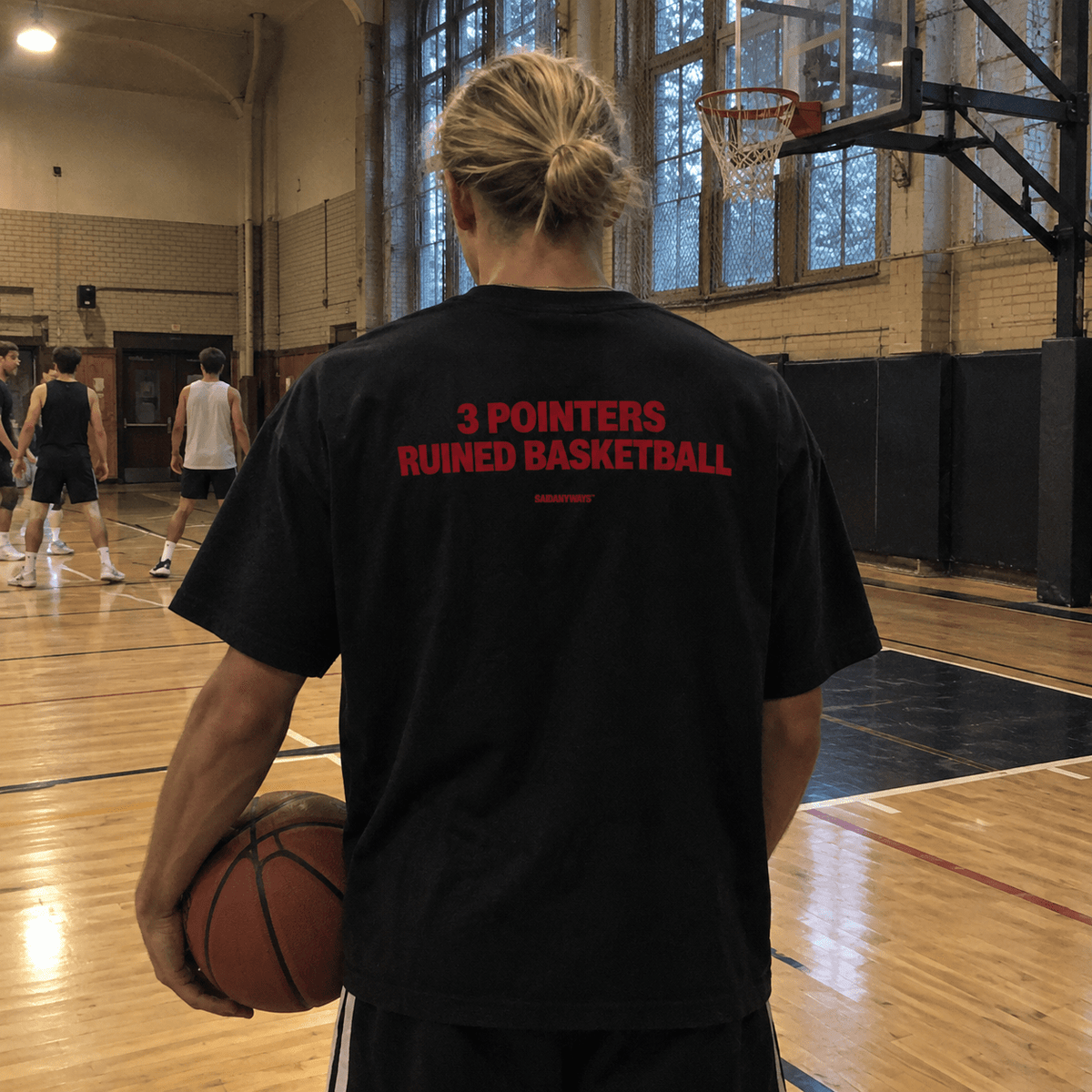 3 Pointers Ruined Basketball — Black Tee - SAIDANYWAYS3 Pointers Ruined Basketball — Black TeeT-ShirtSAIDANYWAYS