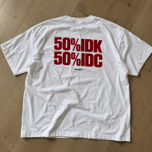 50% IDK 50% IDC — White Tee - SAIDANYWAYS50% IDK 50% IDC — White TeeT-ShirtSAIDANYWAYS