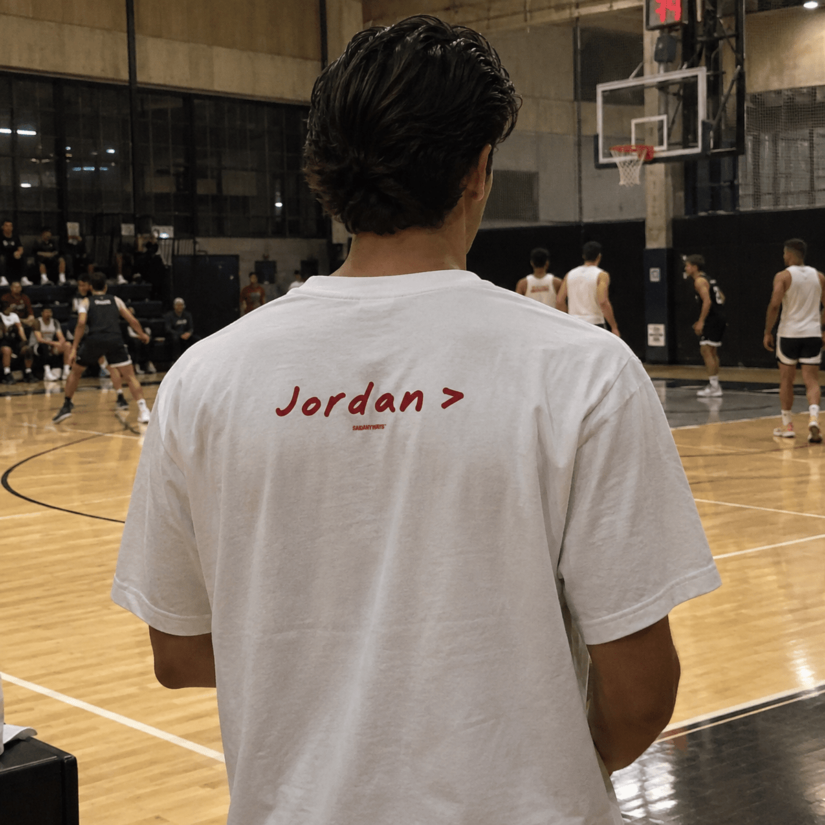 Jordan > Basketball Debate — White Tee - SAIDANYWAYSJordan > Basketball Debate — White TeeT-ShirtSAIDANYWAYS