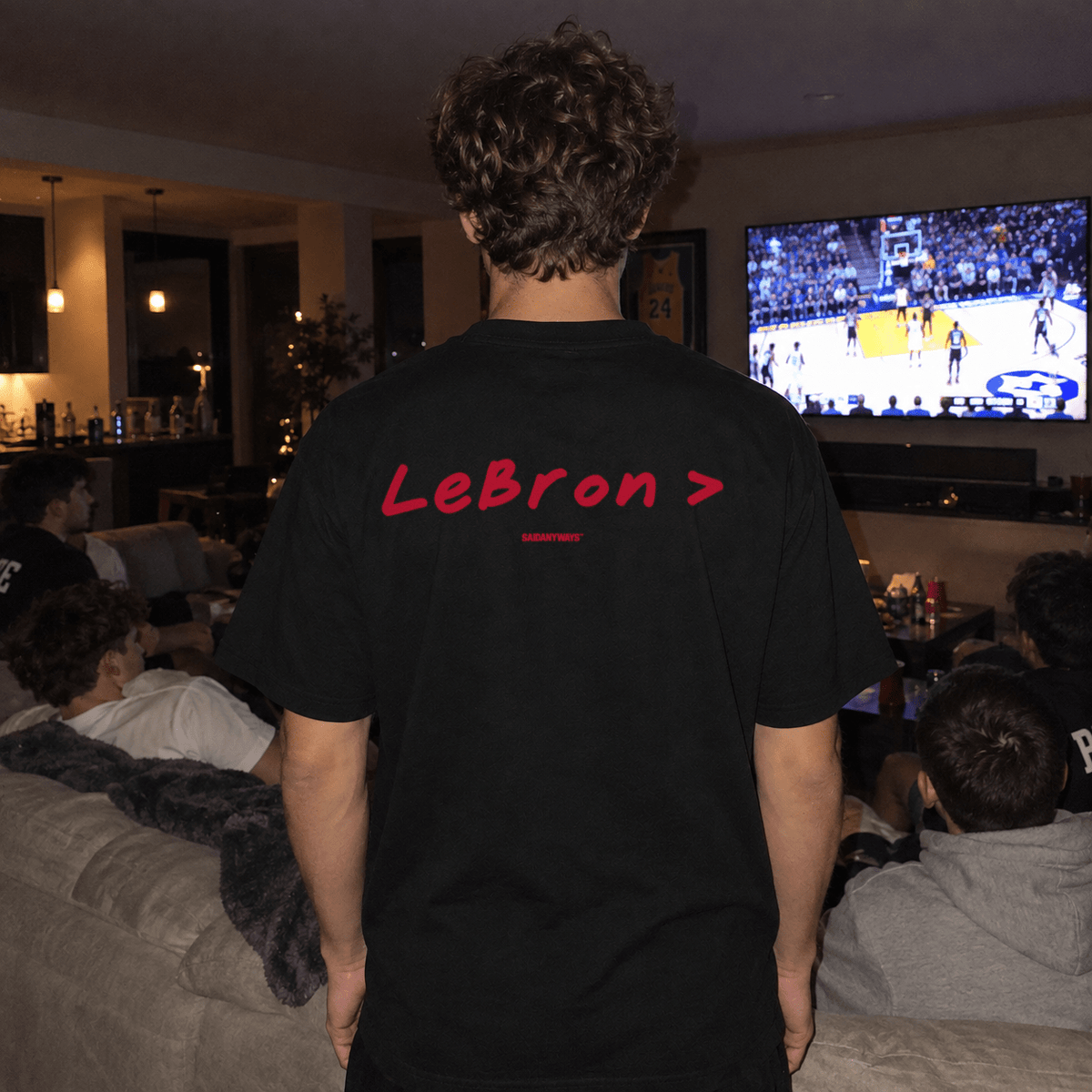 LeBron > Basketball Debate — Black Tee - SAIDANYWAYSLeBron > Basketball Debate — Black TeeT-ShirtSAIDANYWAYS