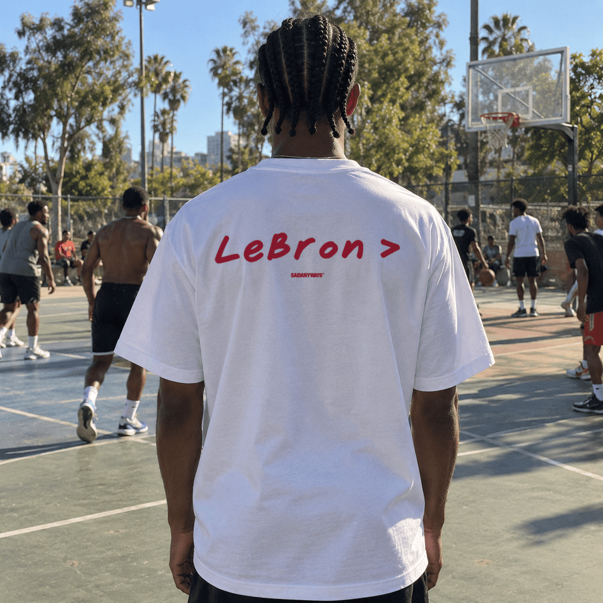 LeBron > Basketball Debate — White Tee - SAIDANYWAYSLeBron > Basketball Debate — White TeeT-ShirtSAIDANYWAYS