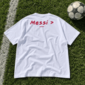 Messi > Football Debate — White Tee - SAIDANYWAYSMessi > Football Debate — White TeeT-ShirtSAIDANYWAYS