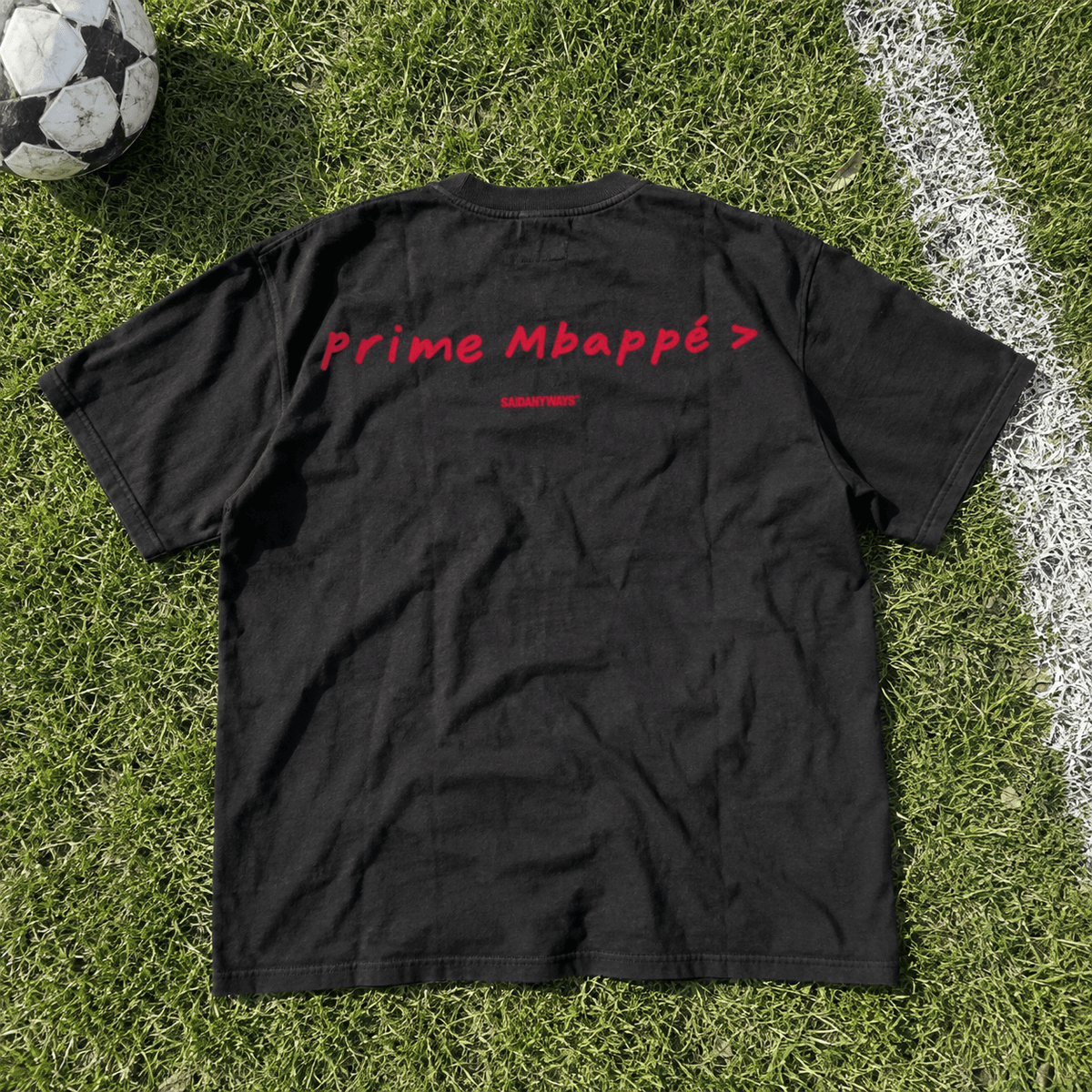 Prime Mbappé > Football Debate — Black Tee - SAIDANYWAYSPrime Mbappé > Football Debate — Black TeeT-ShirtSAIDANYWAYS