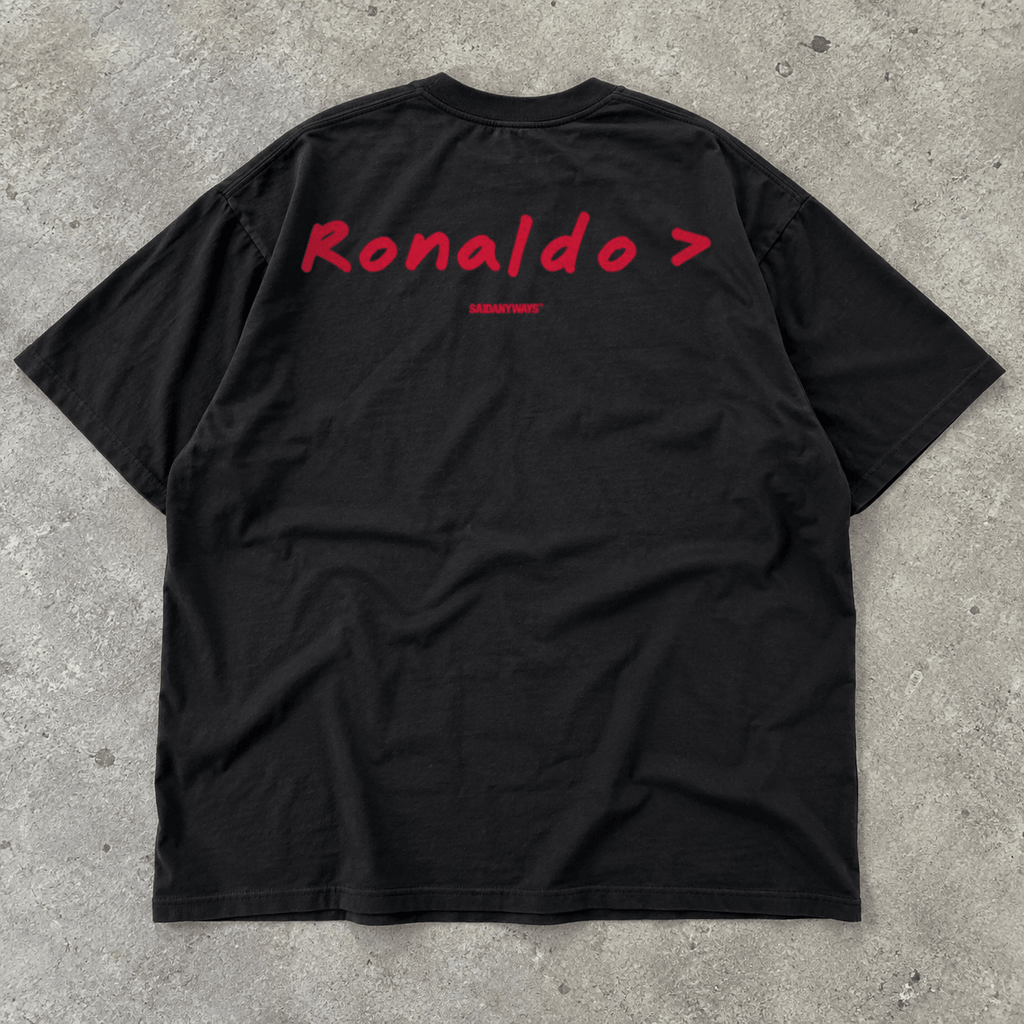 Ronaldo > Football Debate — Black Tee - SAIDANYWAYSRonaldo > Football Debate — Black TeeT-ShirtSAIDANYWAYS