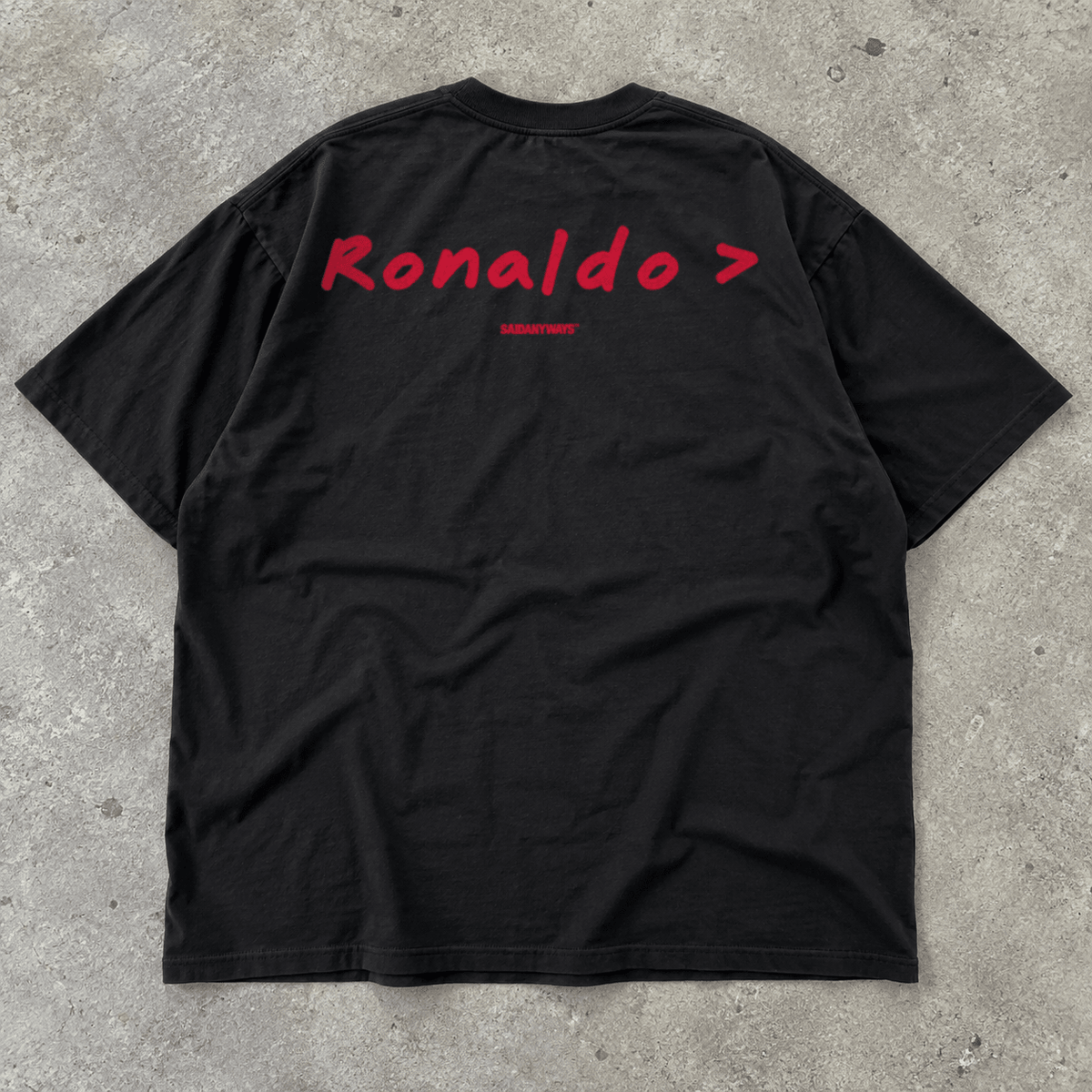 Ronaldo > Football Debate — Black Tee - SAIDANYWAYSRonaldo > Football Debate — Black TeeT-ShirtSAIDANYWAYS